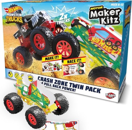 بناء وتخصيص شاحنات Monster Trucks الخاصة بهم دون الحاجة إلى غراء أو مقص.